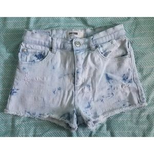 High Waisted Acid Wash Shorts